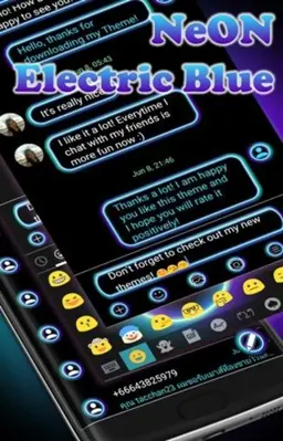 SMS Messages Retro Blue Theme android App screenshot 1