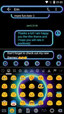 SMS Messages Retro Blue Theme android App screenshot 3