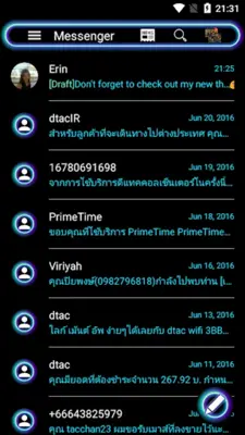 SMS Messages Retro Blue Theme android App screenshot 4