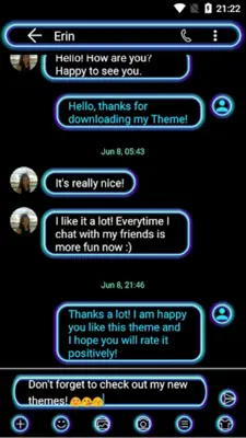 SMS Messages Retro Blue Theme android App screenshot 5